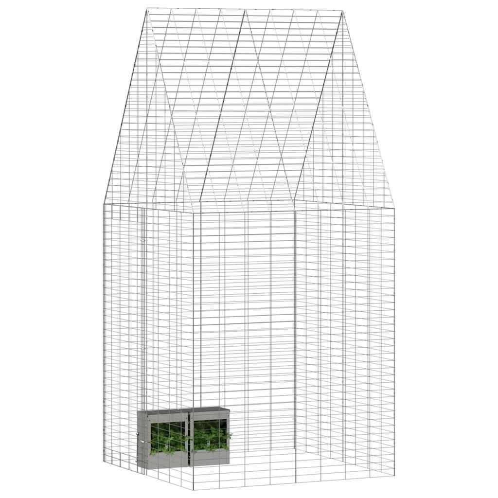 ComfortXL - Cage Enclos Extérieur pour Lapins en Acier Galvanisé 100x100x210 cm Argent - ComfortXL Pet Living - Image 3