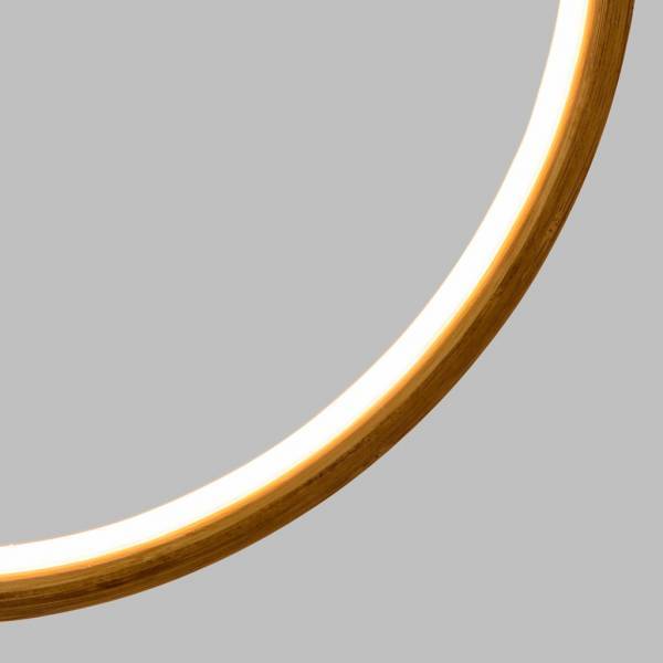 Lotti - Cercle lumineux bois naturel 57cm Design LED blanc chaud interrupteur Lotti - Imagen 6
