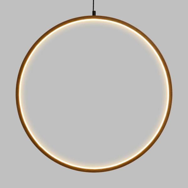 Lotti - Cercle lumineux bois naturel 57cm Design LED blanc chaud interrupteur Lotti - Imagen 5