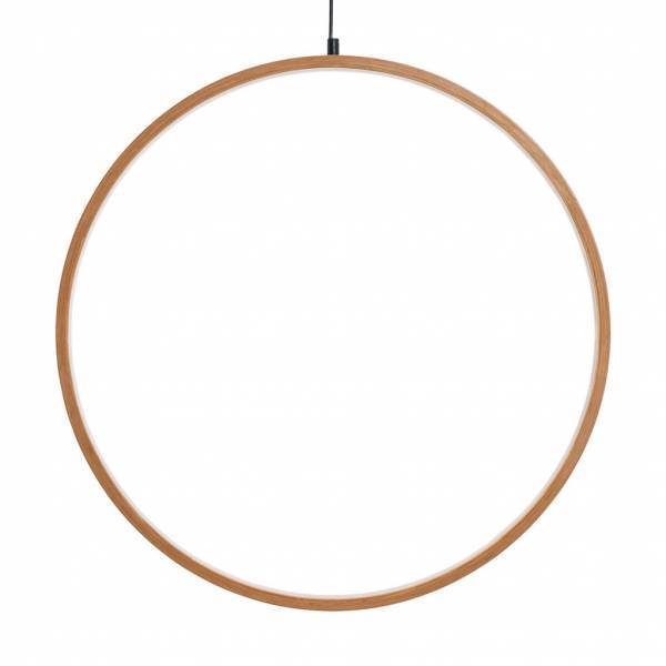 Lotti - Cercle lumineux bois naturel 57cm Design LED blanc chaud interrupteur Lotti - Imagen 7