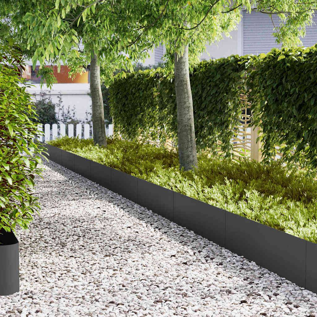 Bordure pelouse acier aménagement paysager séparation moderne 20pcs 100x30cm noir - ComfortXL Outdoor Living - Image 1