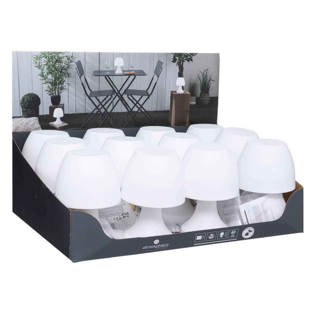 Lampe outdoor "Dokk" blanc H28cm ATMOSPHERA CREATEUR D'INTERIEUR - Image 5