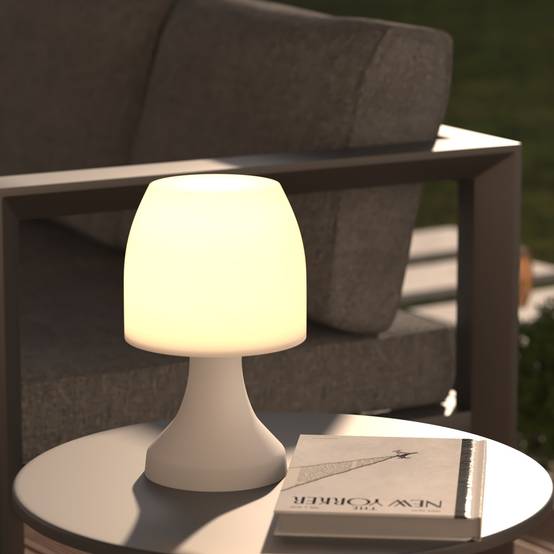 Lampe outdoor "Dokk" blanc H28cm ATMOSPHERA CREATEUR D'INTERIEUR - Image 1