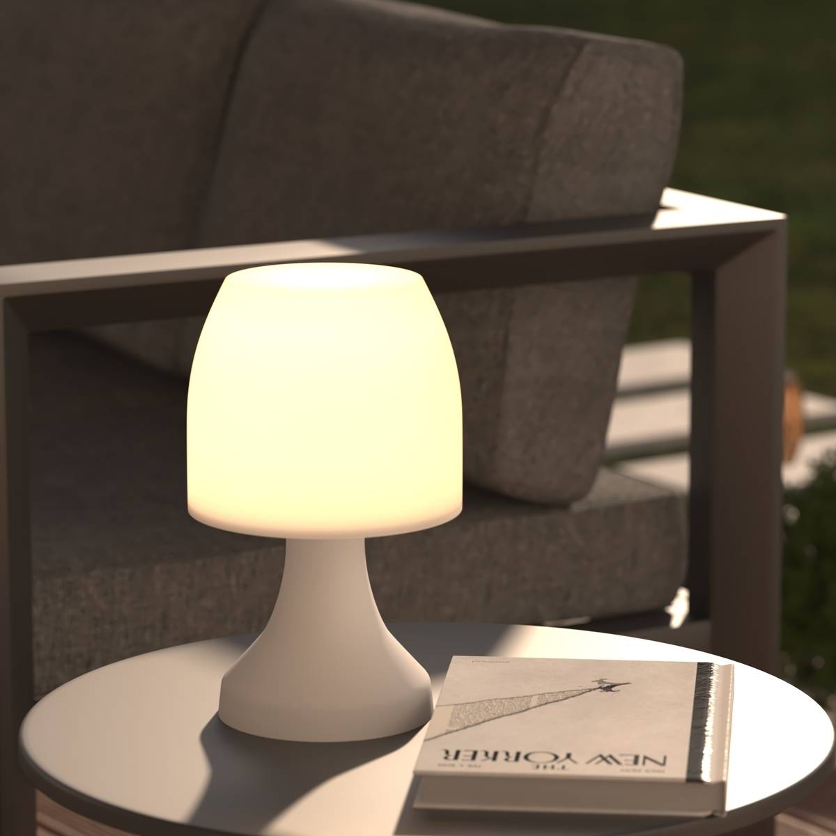 Lampe outdoor "Dokk" blanc H28cm ATMOSPHERA CREATEUR D'INTERIEUR - Imagen 1