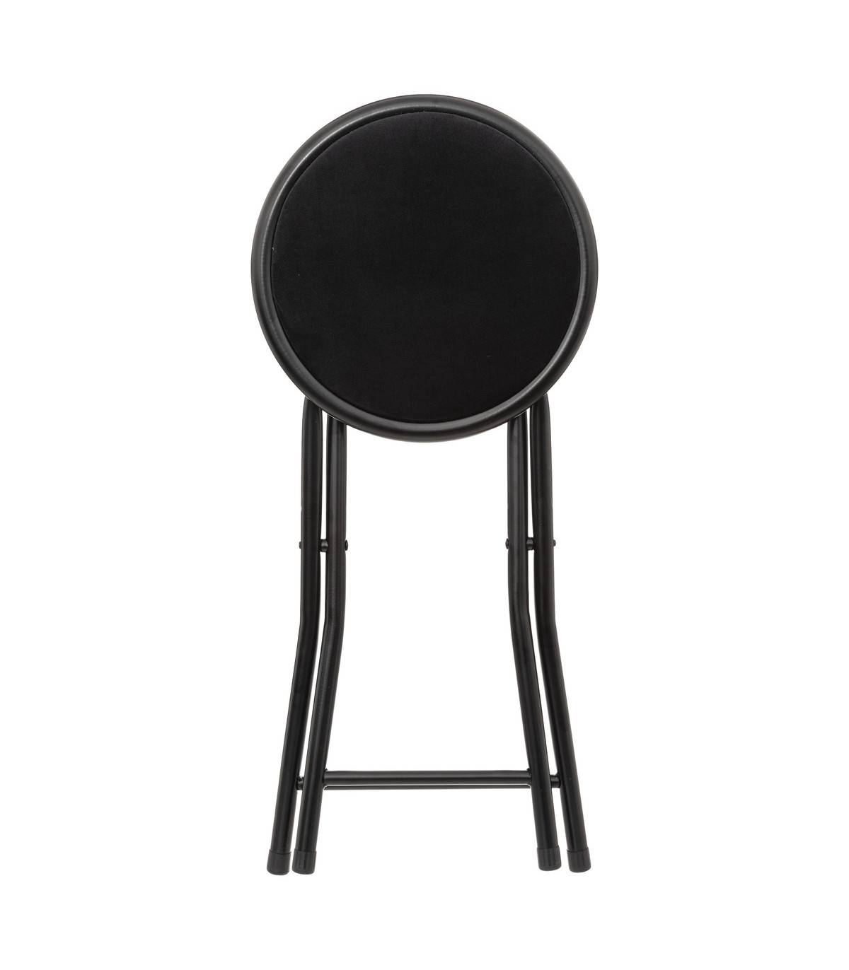 Tabouret pliant en Velours Noir et Métal Noir - Imagen 2