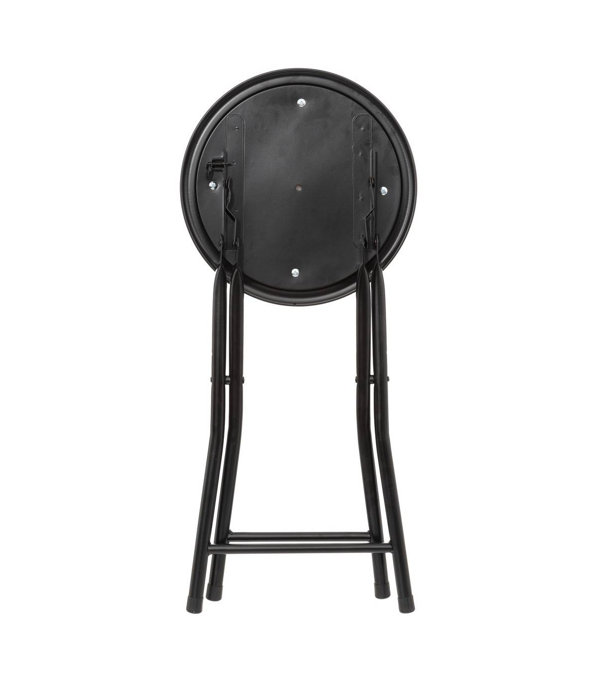 Tabouret pliant en Velours Noir et Métal Noir - Imagen 4