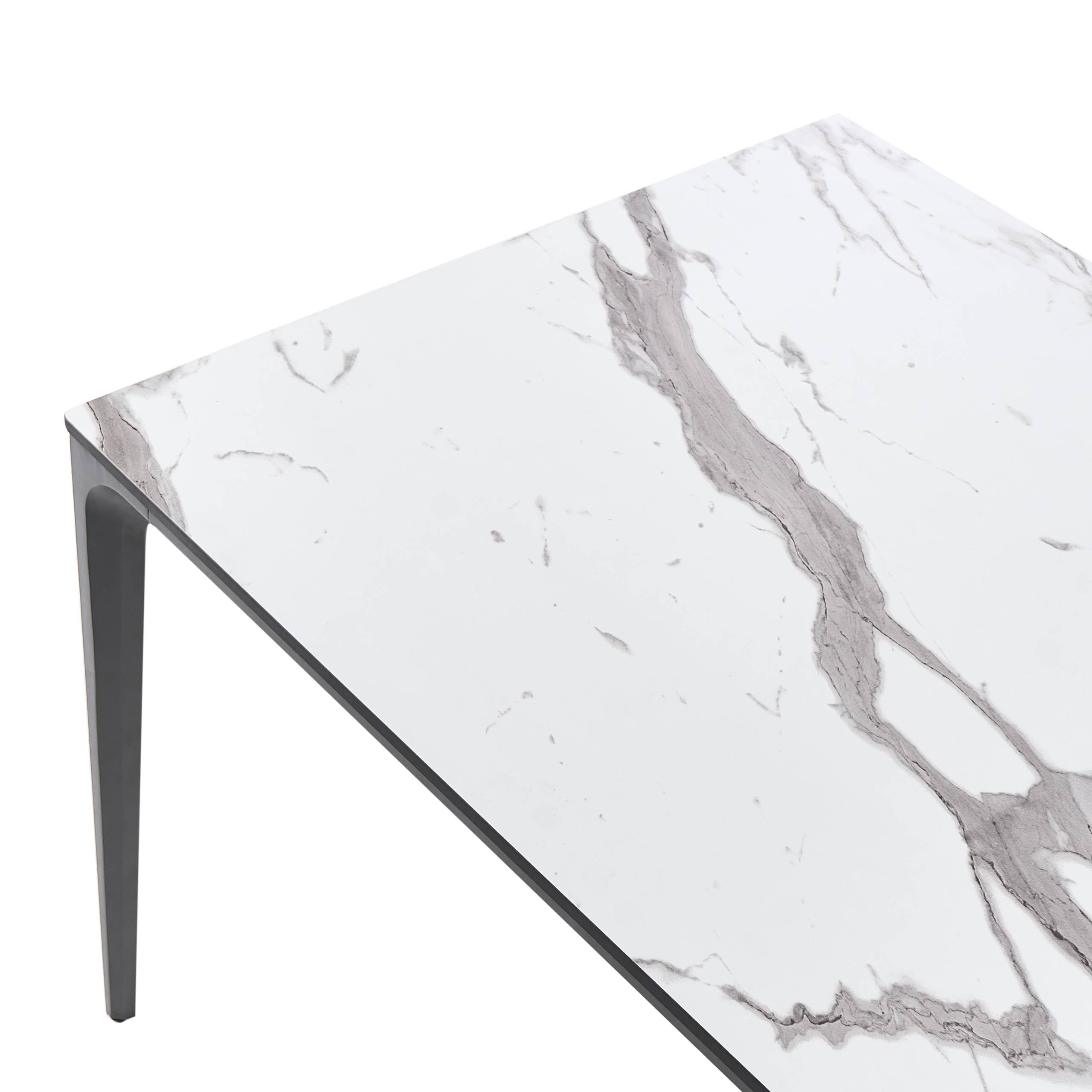 Beliani - Table de repas, 8 Personnes Panneau stratifié haute pression HPL Marbre blanc SOVARETO - 90x180x75- Beliani - Image 5