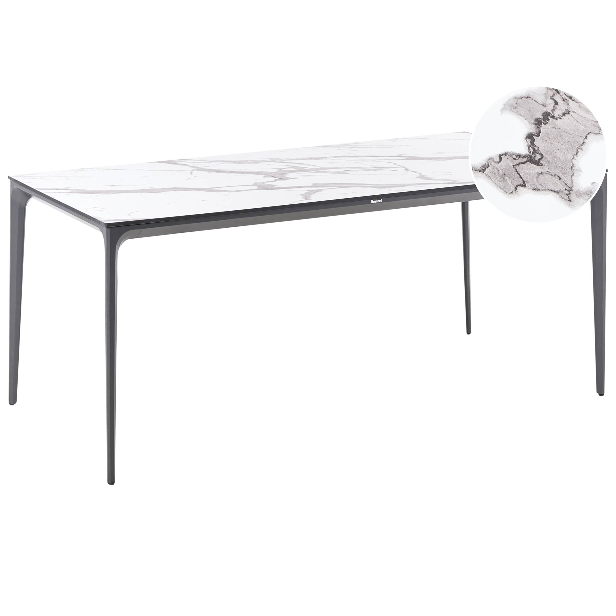 Beliani - Table de repas, 8 Personnes Panneau stratifié haute pression HPL Marbre blanc SOVARETO - 90x180x75- Beliani - Image 2