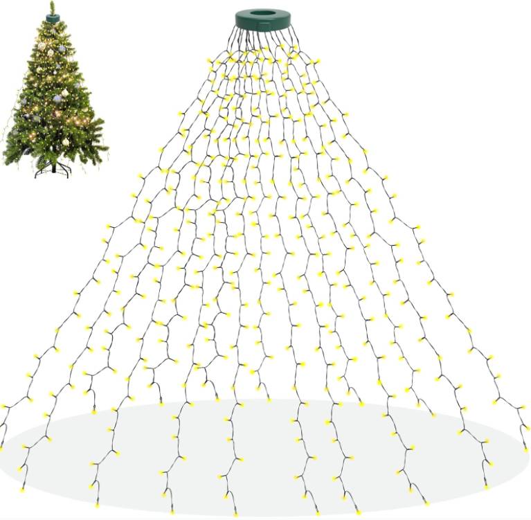 Guirlande lumineuse LED pour sapin de Noël, 400 lumières LED, idéale pour les fêtes, les mariages et la décoration, blanc chaud. - Image 1