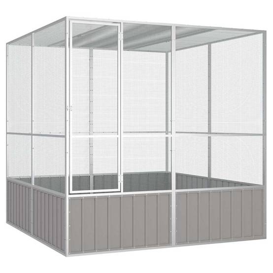 Cage Extérieure Acier Galvanisé Grand Espace Gris 213,5x217,5cm - ComfortXL Outdoor Living - Image 1