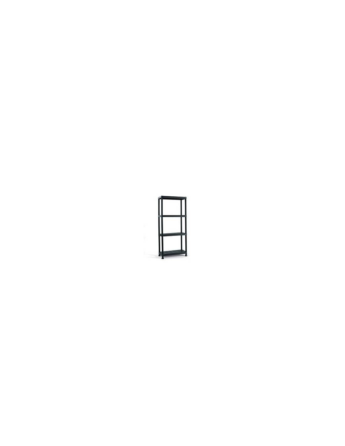 étagère Résine Noire 4 Tablettes Abm Robuste, Modulable Et Facile à Monter Sans Outils. - Générique