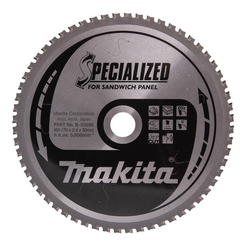 Makita - Lames carbure "Specialized" panneaux sandwichs, pour scies circulaires MAKITA - taille Ø 270 mm x 60 Dents - MAKITA ACCESSOIRES - Imagen 1
