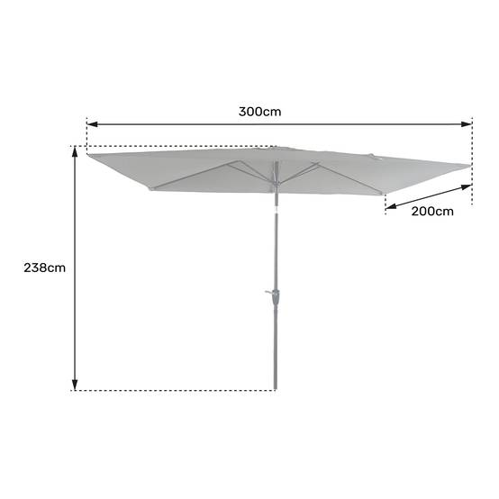 Happy Garden - Parasol droit HAPUNA rectangulaire 2x3m beige - HAPPY GARDEN - Imagen 5