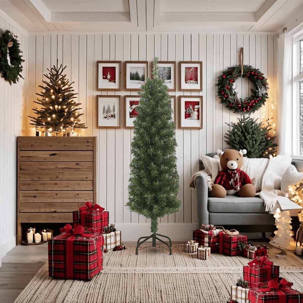 Vidaxl - Sapin de Noël artificiel mince avec support vert 180 cm PVC vidaXL 320950 - Image 2