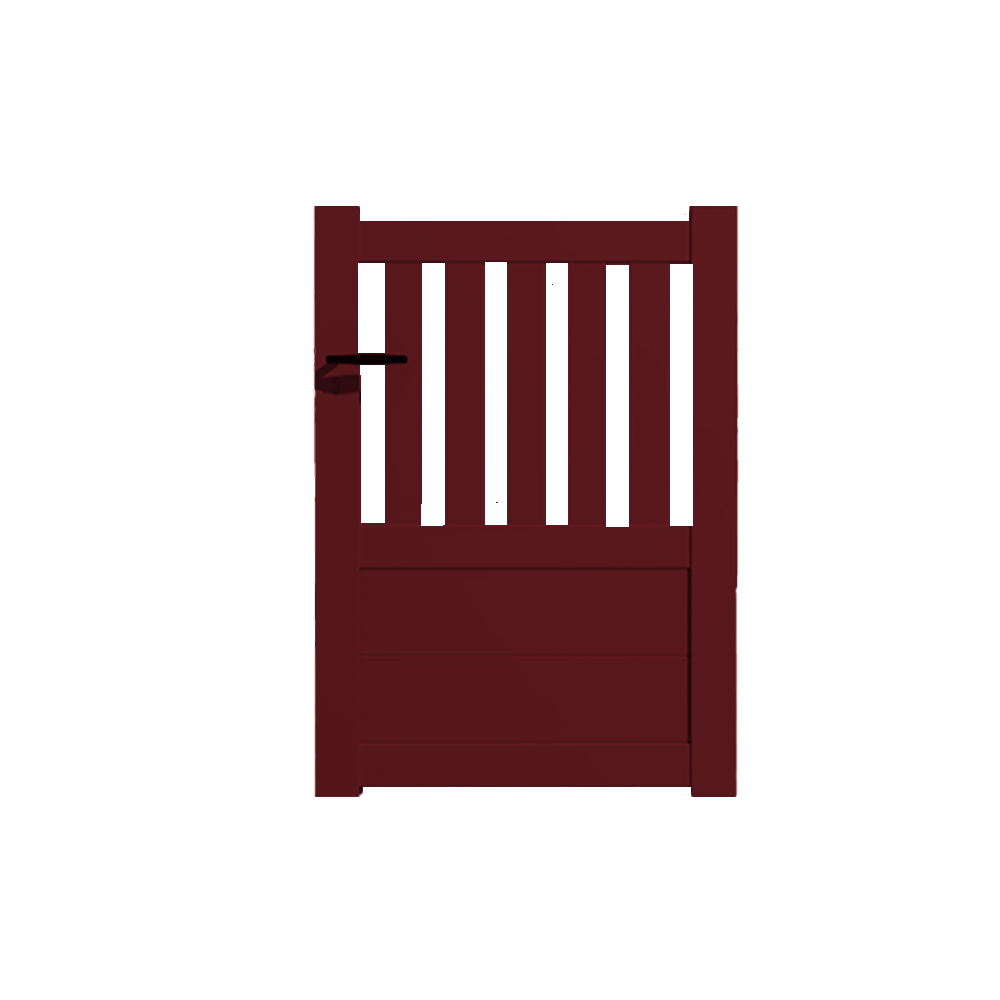 Portail Packit - Portillon alu modèle semi-ajouré en kit dim. L.1000 (entre piliers) x H.1300 mm  Rouge (RAL 3004)
