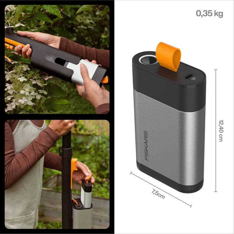 Fiskars - Batterie 12V-4Ah pour sécateurs ou coupe-branches à batterie Fiskars. Powerbank . Cable USB-C inclus. - Image 3
