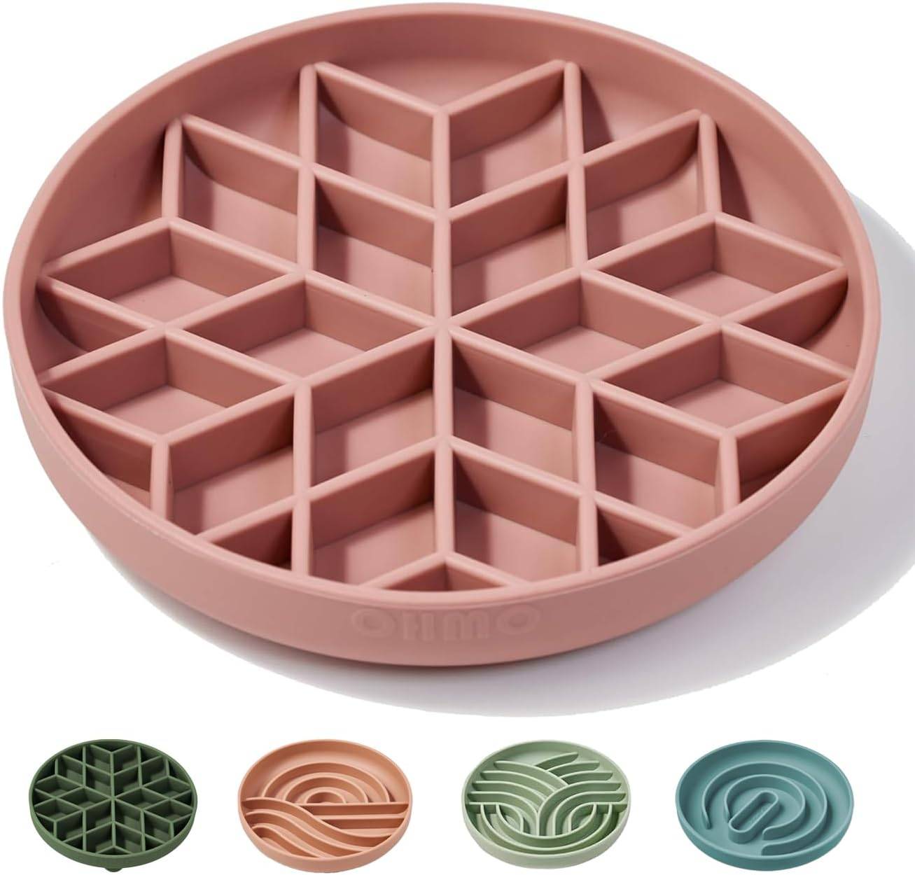 Vendos85 - Gamelle Anti Glouton en Silicone avec Fond Antidérapant et Ventouse rose Vendos85