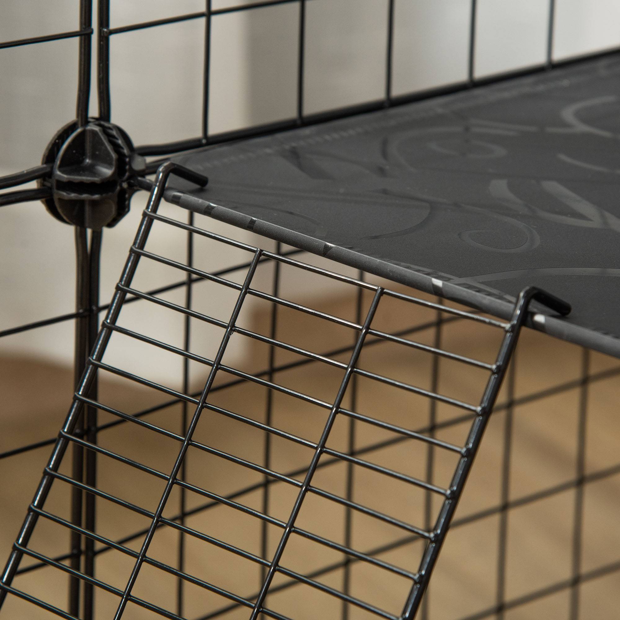 Enclos pour petits animaux métal noir 105 x 105 x 70 cm - PANGIVO - Image 10
