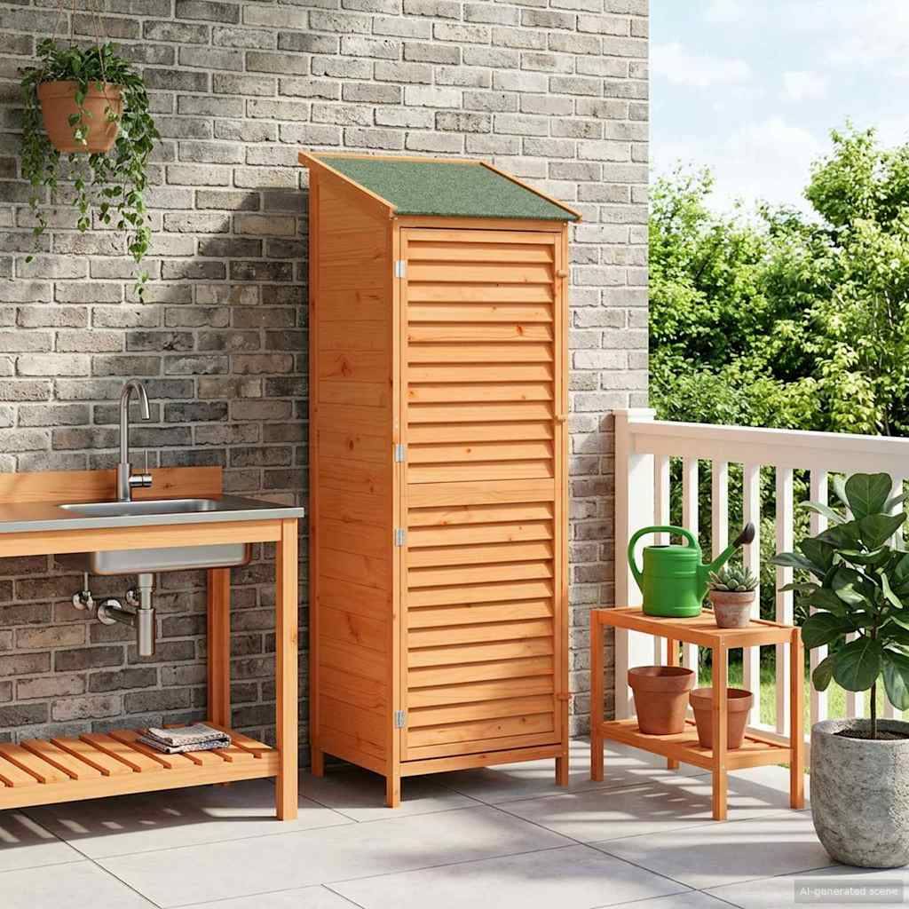 Vidaxl - Abri de jardin Marron 59,5 x 56 x 176,5 cm Bois de Sapin Massif vidaXL 42033463 - Image 4
