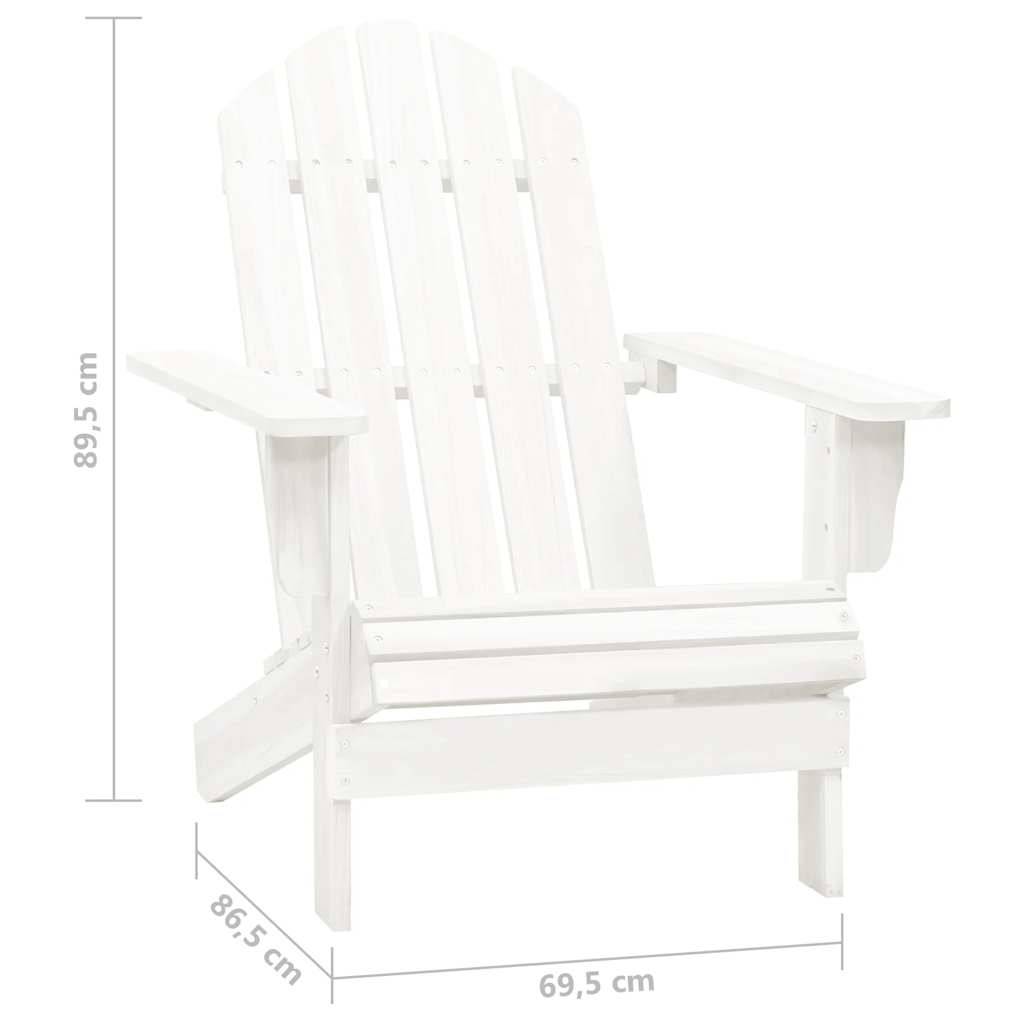 Fauteuil de Jardin Adirondack Bois de Sapin avec Table d'Appoint Blanc – ComfortXL Outdoor Living - Image 4