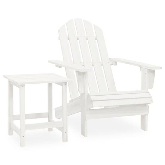 Fauteuil de Jardin Adirondack Bois de Sapin avec Table d'Appoint Blanc – ComfortXL Outdoor Living - Image 1