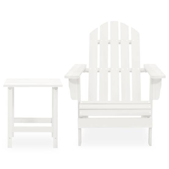 Fauteuil de Jardin Adirondack Bois de Sapin avec Table d'Appoint Blanc – ComfortXL Outdoor Living - Image 2