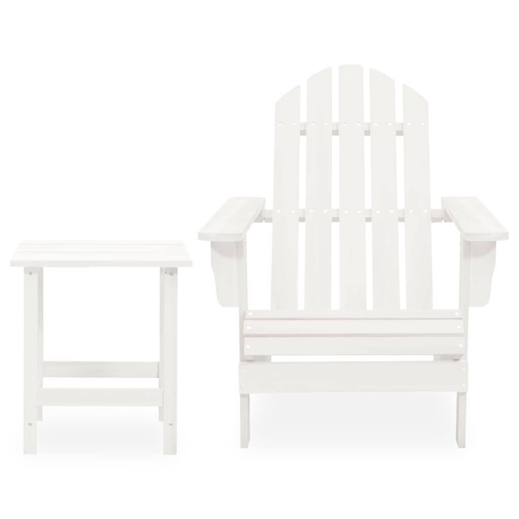Fauteuil de Jardin Adirondack Bois de Sapin avec Table d'Appoint Blanc – ComfortXL Outdoor Living - Image 2