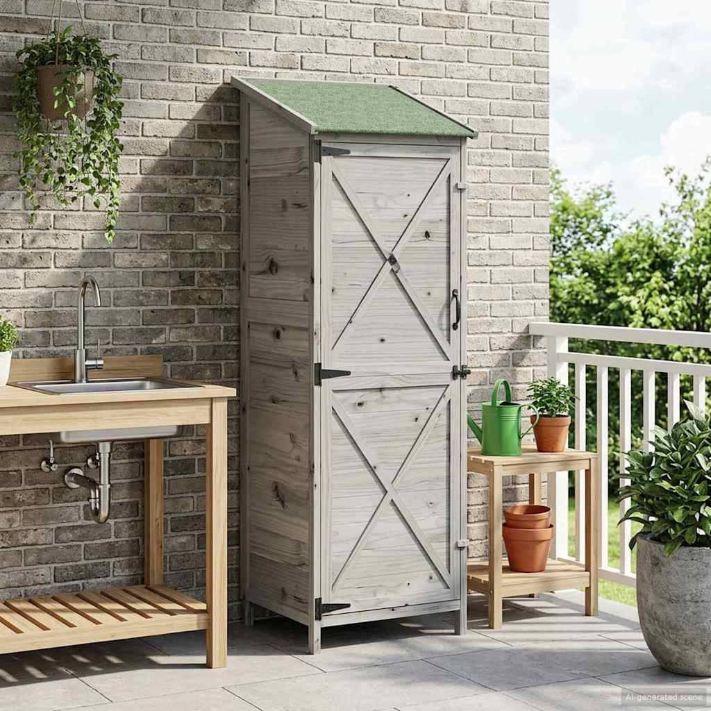 PANGIVO - Abri de jardin bois de sapin gris 59.5 x 56 x 176.5 cm, poids:20.2kg - PANGIVO - Image 1