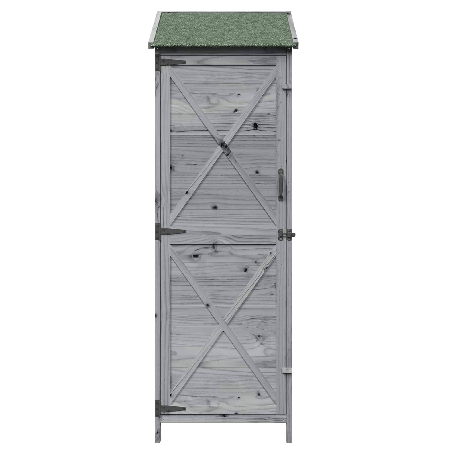 PANGIVO - Abri de jardin bois de sapin gris 59.5 x 56 x 176.5 cm, poids:20.2kg - PANGIVO - Image 5