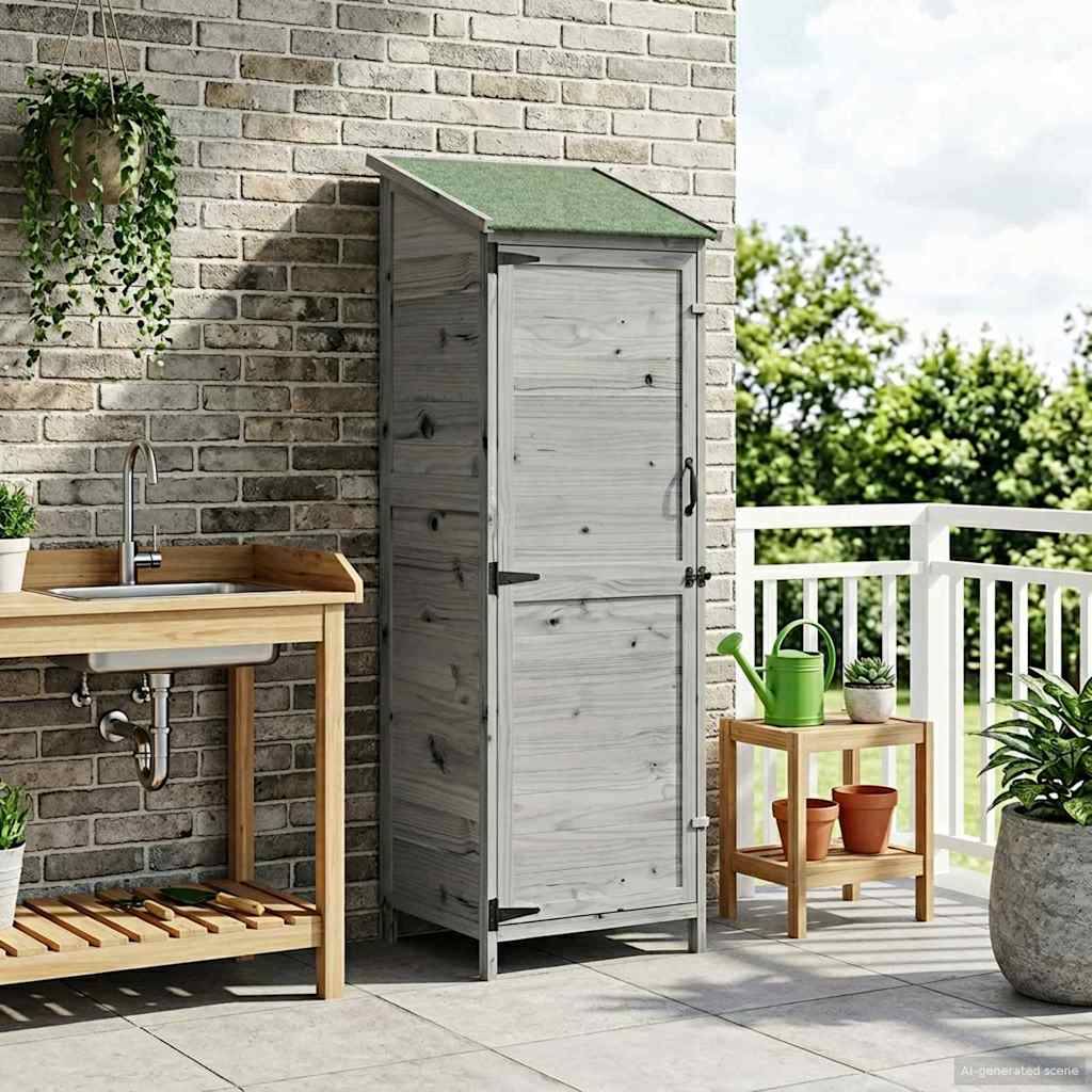 PANGIVO - Abri de jardin bois de sapin gris 59.5 x 56 x 176.5 cm, poids:20.2kg - PANGIVO - Image 3