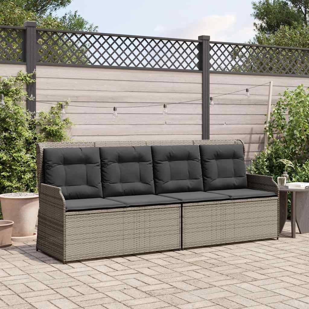 Canapé Jardin Inclinable Résine Tressée Détente Terrasse Gris – ComfortXL Outdoor Living - Image 3