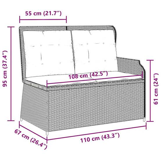 Canapé Jardin Inclinable Résine Tressée Détente Terrasse Gris – ComfortXL Outdoor Living - Image 9