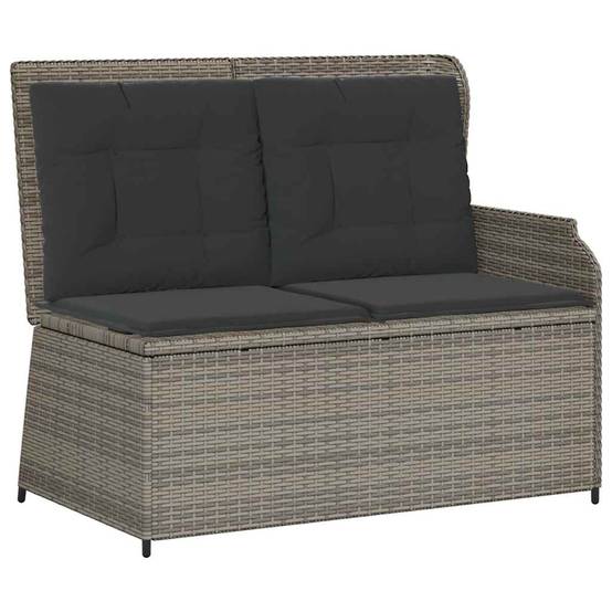 Canapé Jardin Inclinable Résine Tressée Détente Terrasse Gris – ComfortXL Outdoor Living - Image 2