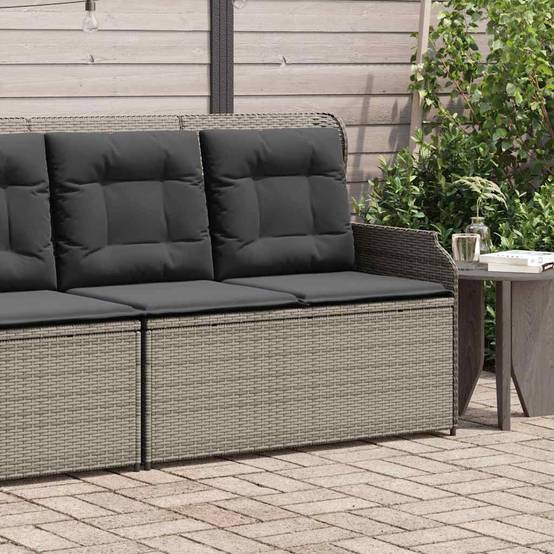 Canapé Jardin Inclinable Résine Tressée Détente Terrasse Gris – ComfortXL Outdoor Living - Image 1