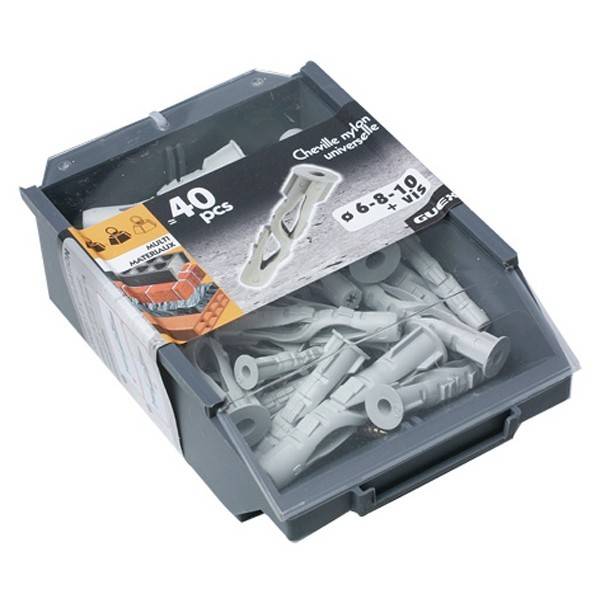 Boite GUEX de 40 Chevilles Nylon D6 / D8 / D10 + Vis