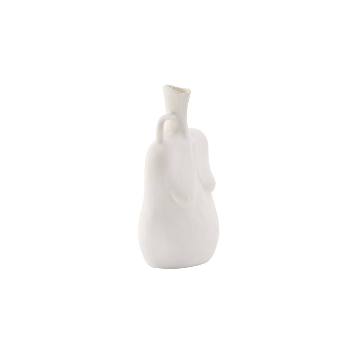 Vase Buste en Céramique "Conta" 25cm Blanc Cassé - Image 3