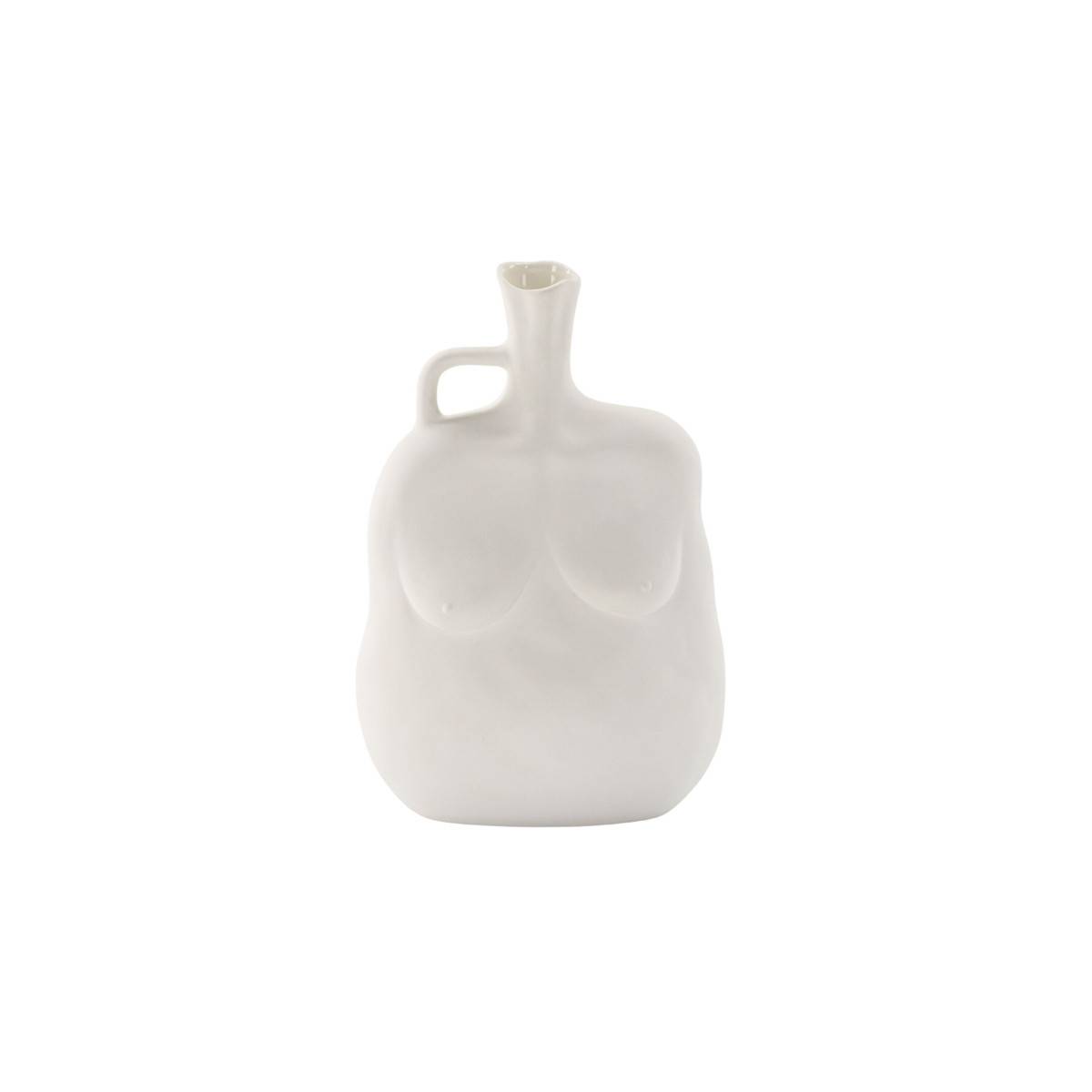 Vase Buste en Céramique "Conta" 25cm Blanc Cassé - Image 4