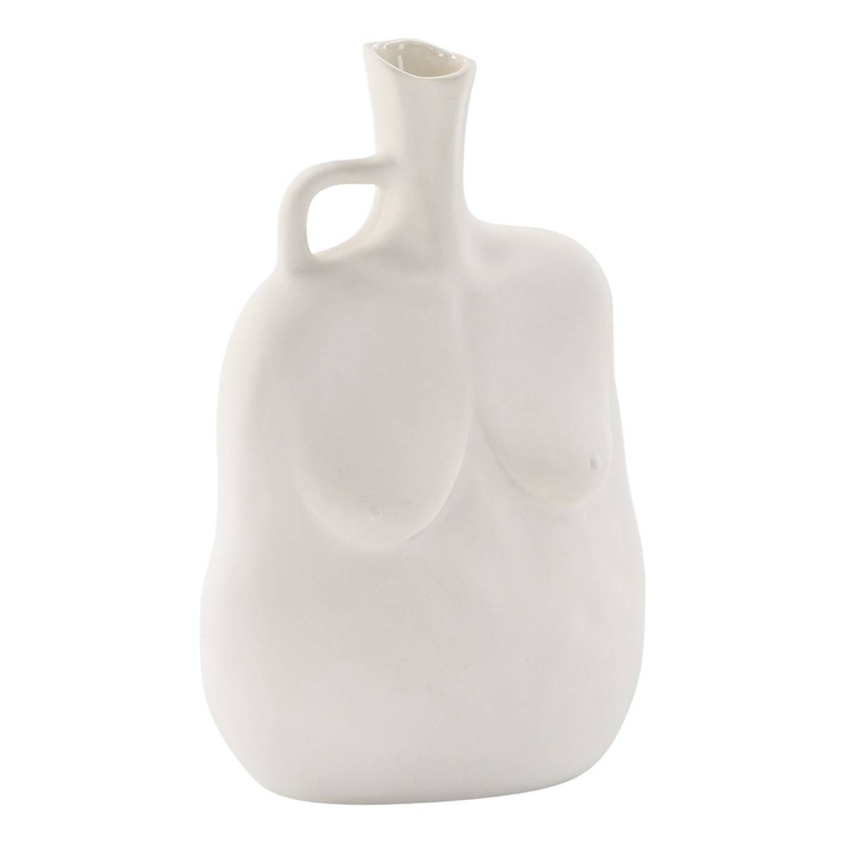 Vase Buste en Céramique "Conta" 25cm Blanc Cassé - Image 1