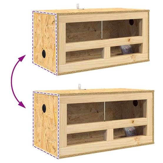 Petit Terrarium Bois OSB pour Reptile et Rongeur Starter 60 x 30 x 30 cm Marron - ComfortXL Outdoor Living - Image 5