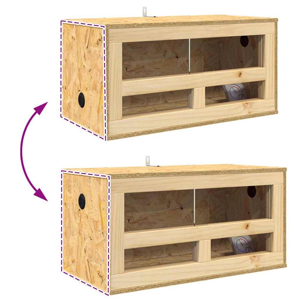 Petit Terrarium Bois OSB pour Reptile et Rongeur Starter 60 x 30 x 30 cm Marron - ComfortXL Outdoor Living - Image 5