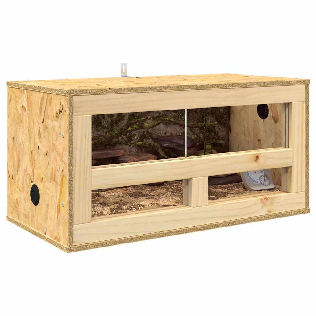 Petit Terrarium Bois OSB pour Reptile et Rongeur Starter 60 x 30 x 30 cm Marron - ComfortXL Outdoor Living - Image 3