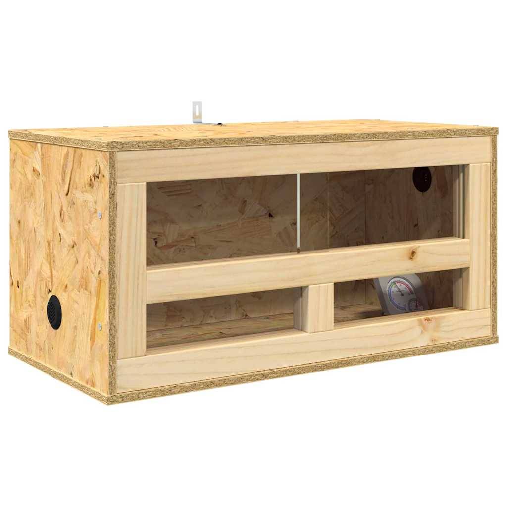 Petit Terrarium Bois OSB pour Reptile et Rongeur Starter 60 x 30 x 30 cm Marron - ComfortXL Outdoor Living - Image 2