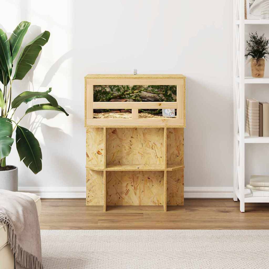 Petit Terrarium Bois OSB pour Reptile et Rongeur Starter 60 x 30 x 30 cm Marron - ComfortXL Outdoor Living - Image 4