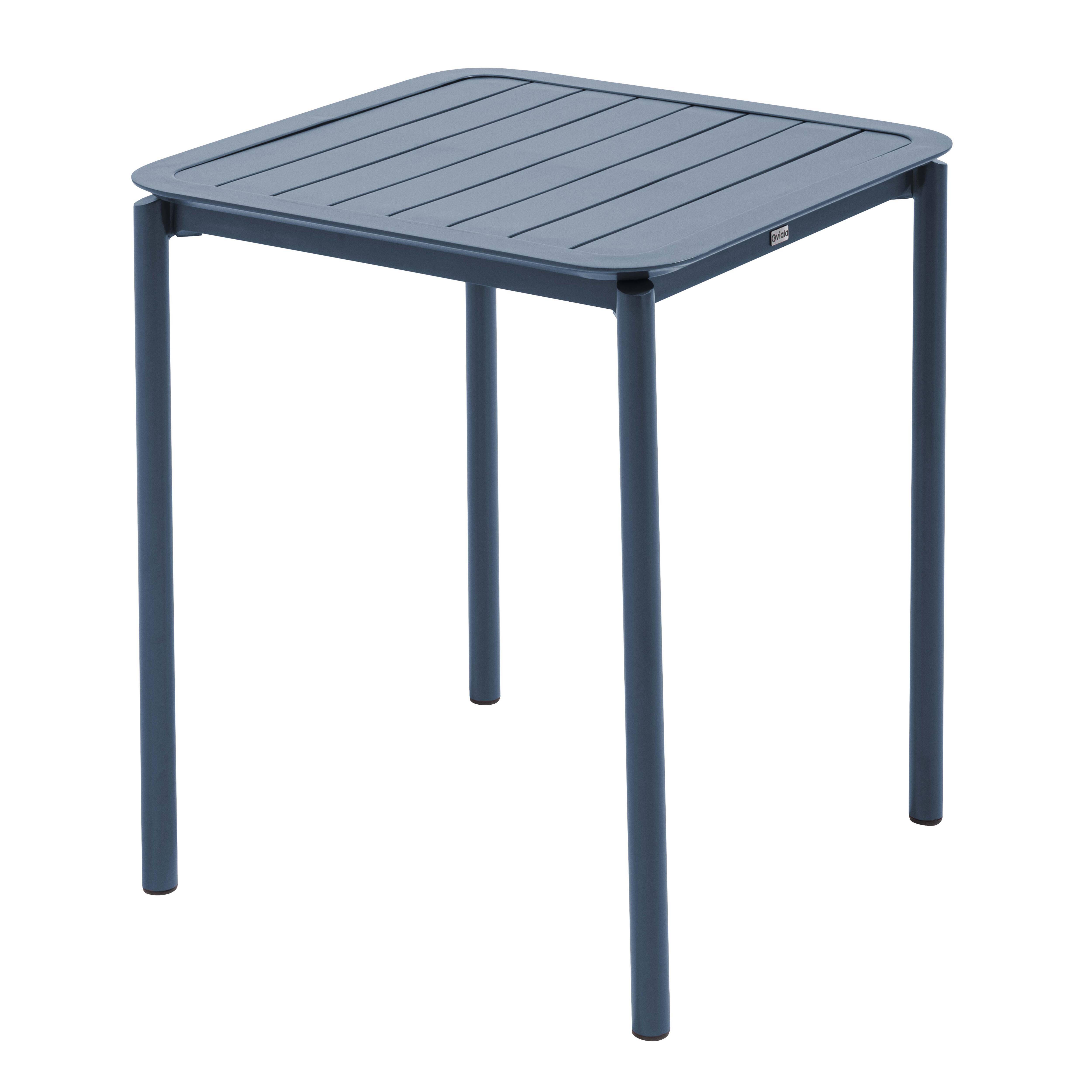 Oviala - Ensemble table de terrasse 70cm et 4 fauteuils bleu foncé Almada - Oviala - Imagen 5
