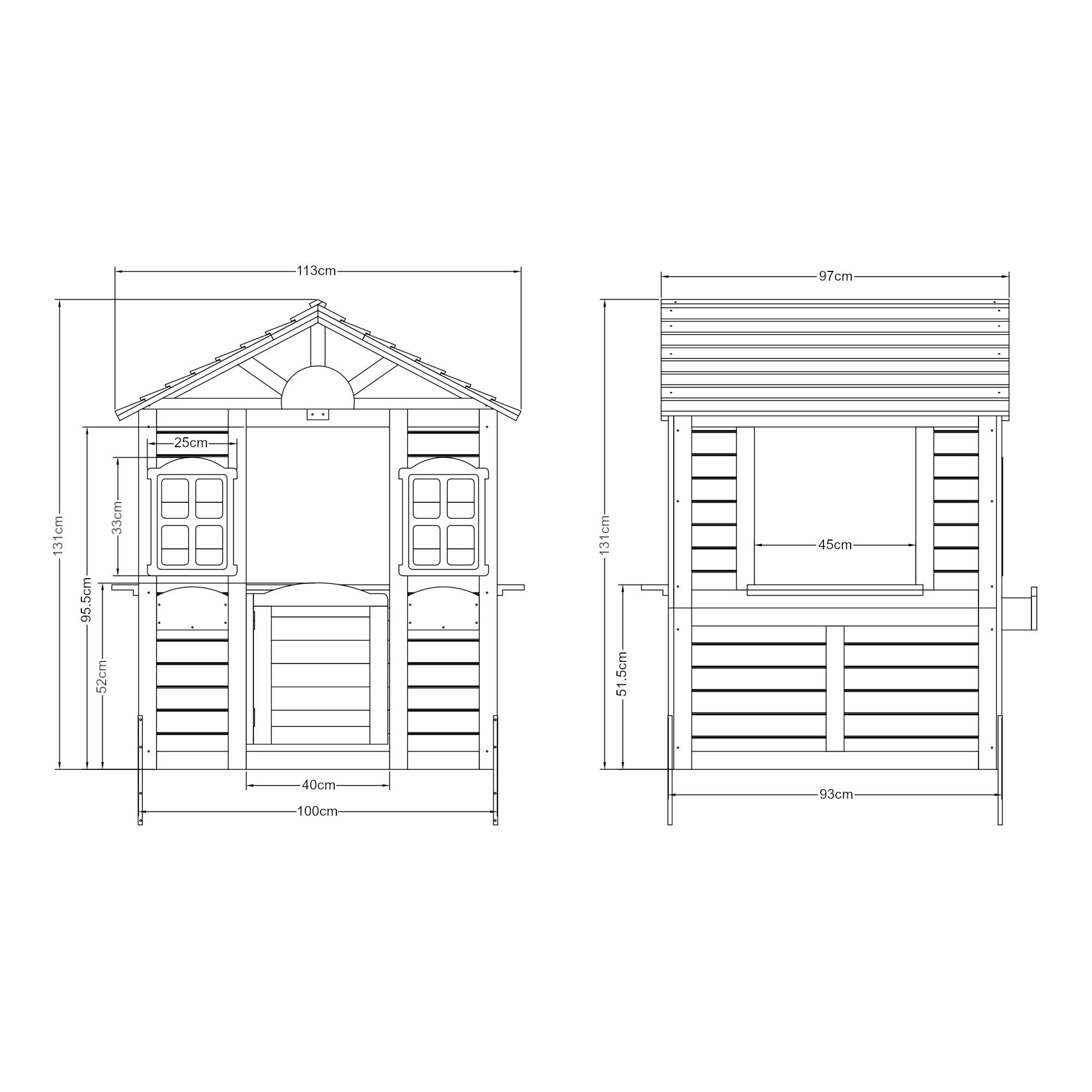 Casa.Pro - Cabane de jardin Acciano pour enfants 131 x 113 x 97 cm sapin casa.pro - Imagen 3