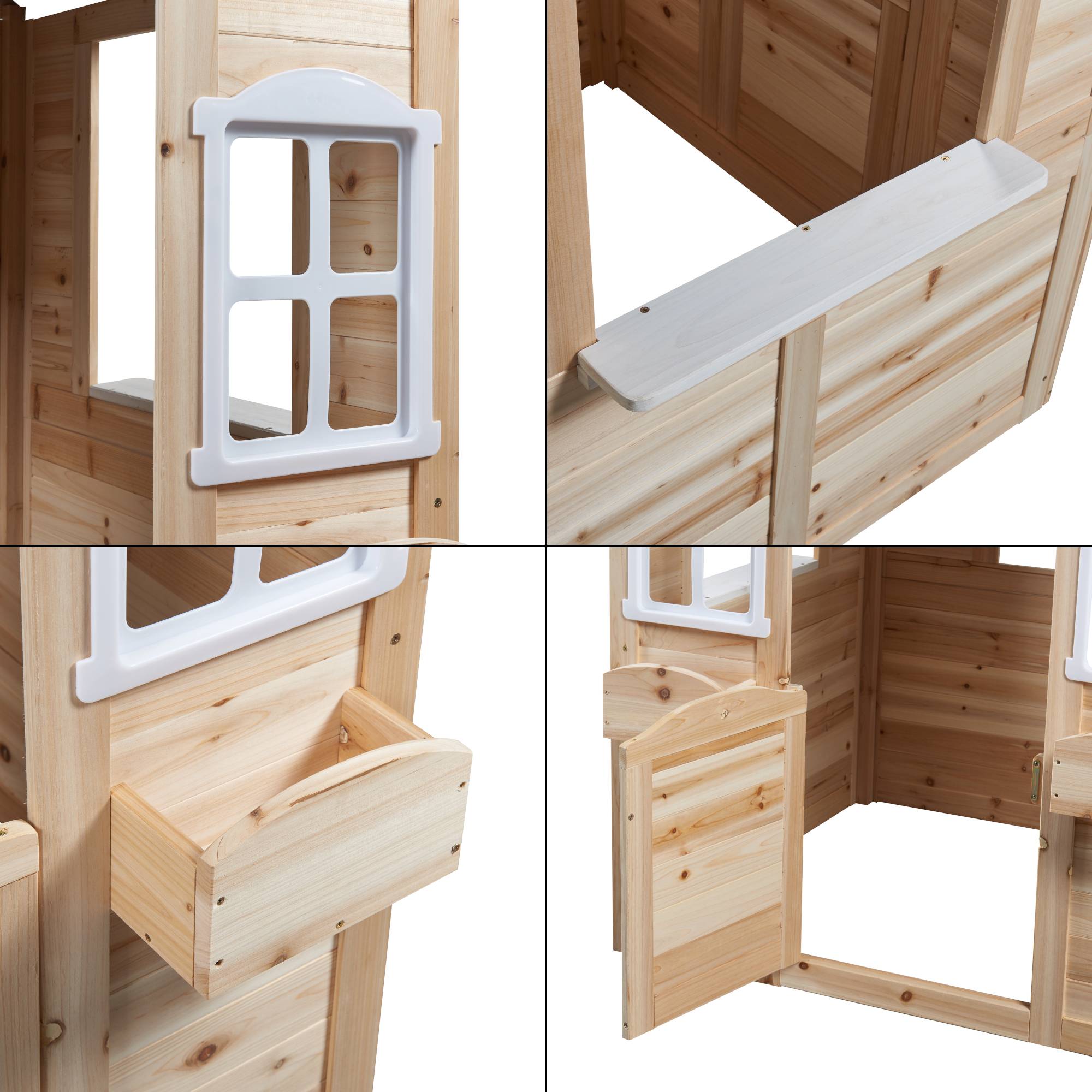 Casa.Pro - Cabane de jardin Acciano pour enfants 131 x 113 x 97 cm sapin casa.pro - Imagen 8