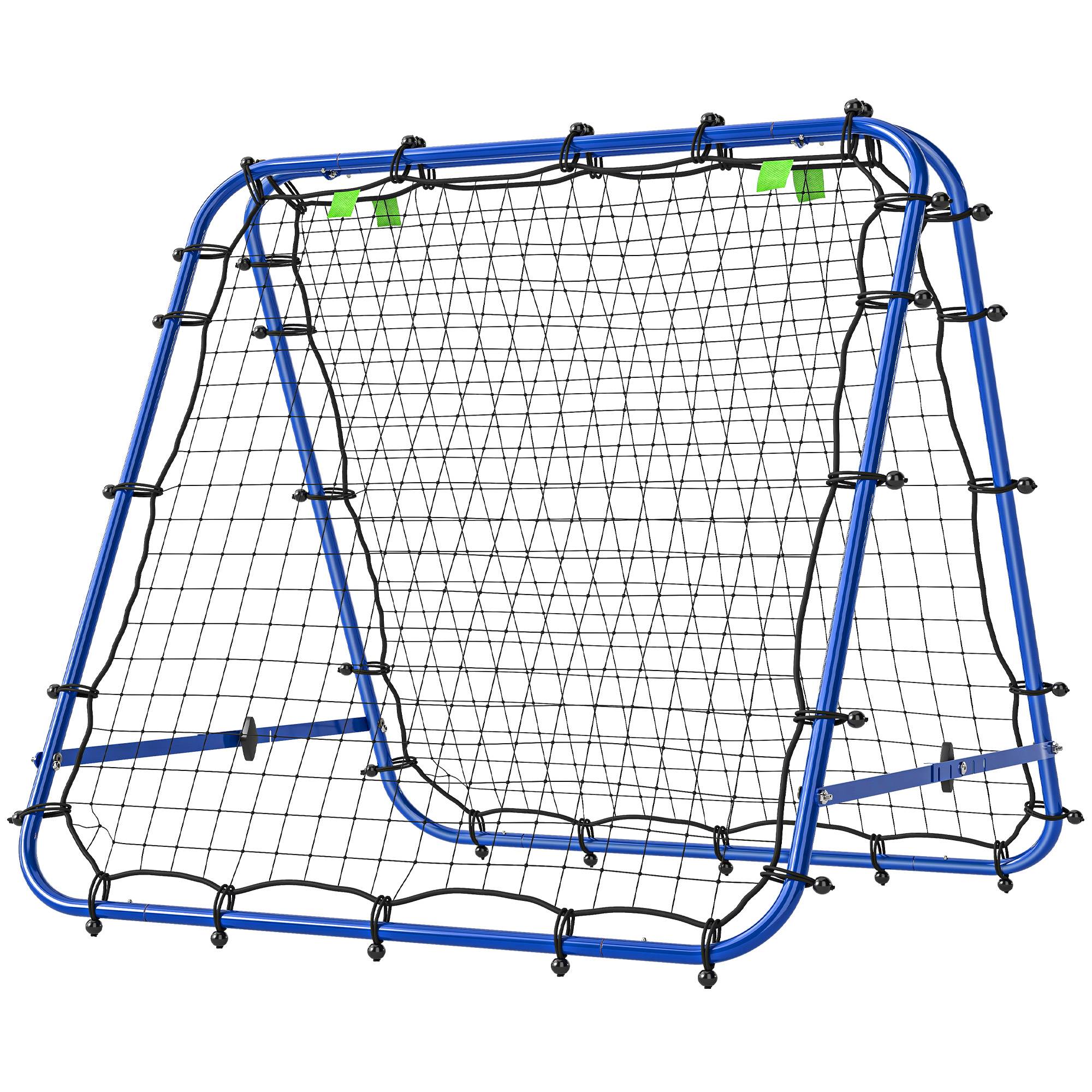 Mur de rebond football double face, réglable 5 angles, 100x68-95 cm, entraînement handball et foot, bleu - Image 2