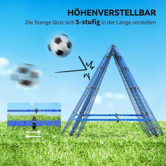 Mur de rebond football double face, réglable 5 angles, 100x68-95 cm, entraînement handball et foot, bleu - Image 6