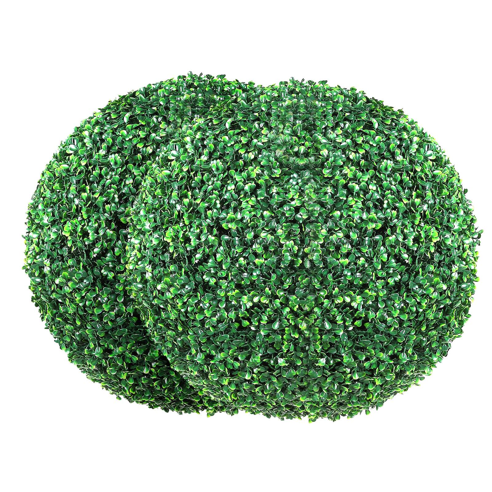 VEVOR Buis topiaire artificiel 508 mm, boule, 2 plantes PE, 10 feuilles, 2 LED. Décoration jardin, terrasse. - Image 1