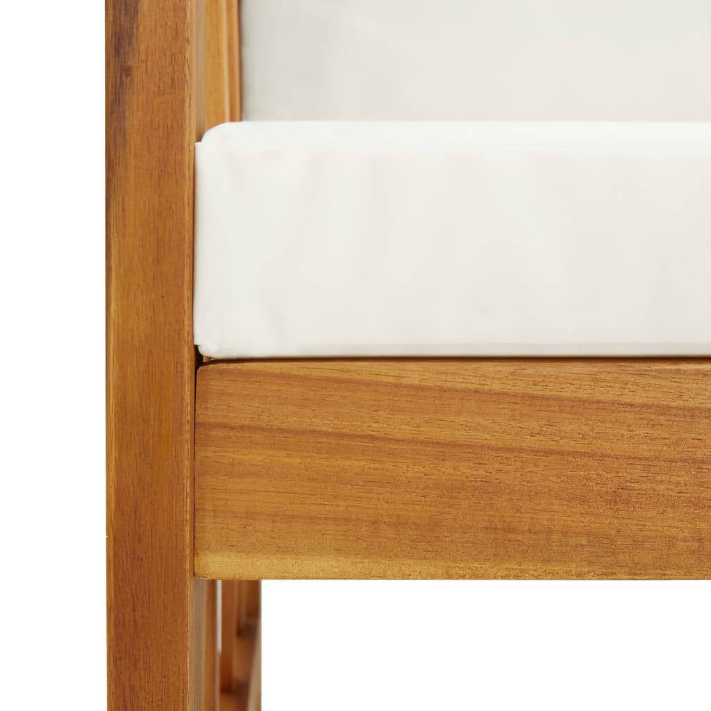 Helloshop26 - Salon de jardin meuble d'extérieur ensemble de mobilier 5 pièces avec coussins bois d'acacia solide - Imagen 6